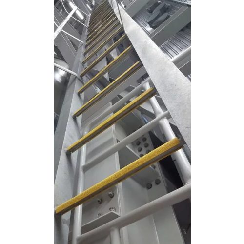 Protectie de margine antiderapanta din GRP pentru trepte de scara, 1 m, galbena