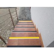 Protectie antiderapanta pentru marginea scarilor din aluminiu GRP, galbena, 1600x65x25mm
