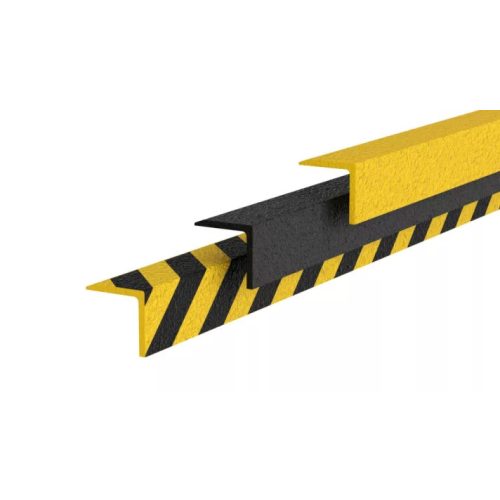 Protectie antiderapanta pentru margini de scari din GRP - Industriala - 55mm x 55mm x 400mm - Negru RAL 9005