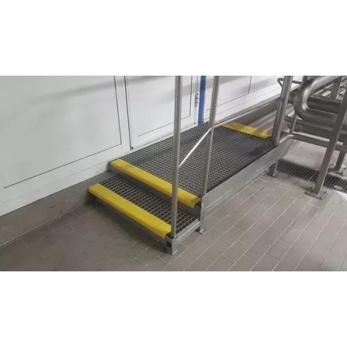 Aparatoare de margine antiderapanta pentru scari din GRP - Industriala - 55mm x 55mm x 1600mm - Galben RAL 1003